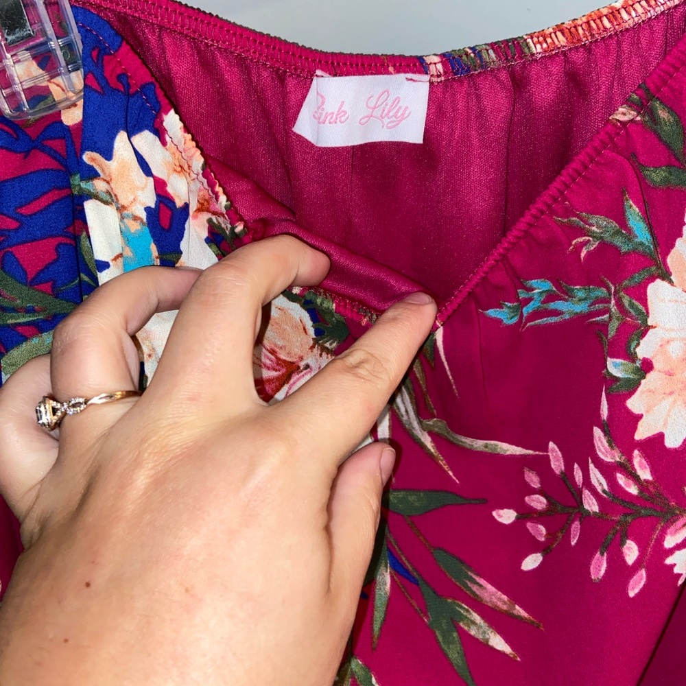 Pink Lilly off shoulder romper